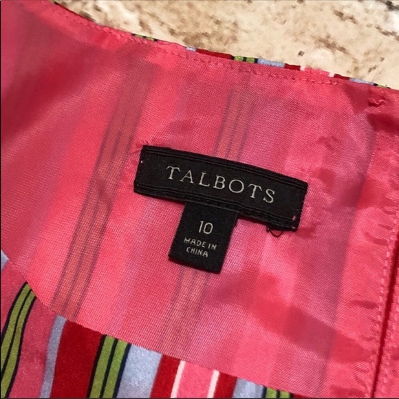 Talbots Silk Spring Candy Striped Blouse - Picture 7 of 8